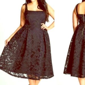 City Chic Black Jackie Lace Dress Size S 16